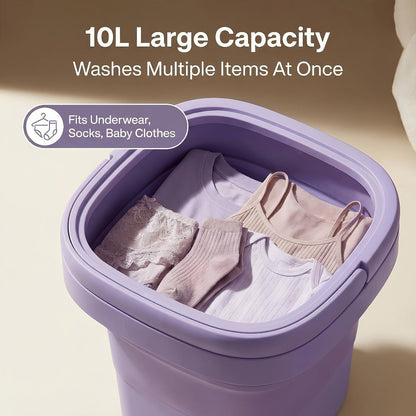 Portable Mini Washing Machine 3 Cleaning Modes | Compact Travel Washer for Underwear Delicates | Space-Saving Laundry Solution for Apartments, RVs, Camping & Dorms