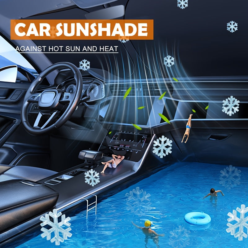 Car Shade Front Windshield | Windshield Dash Protector for Maximum UV Rays And Sun Heat Protection | Sun Visor Car Interior Accessory for Cooler Interior | Larg