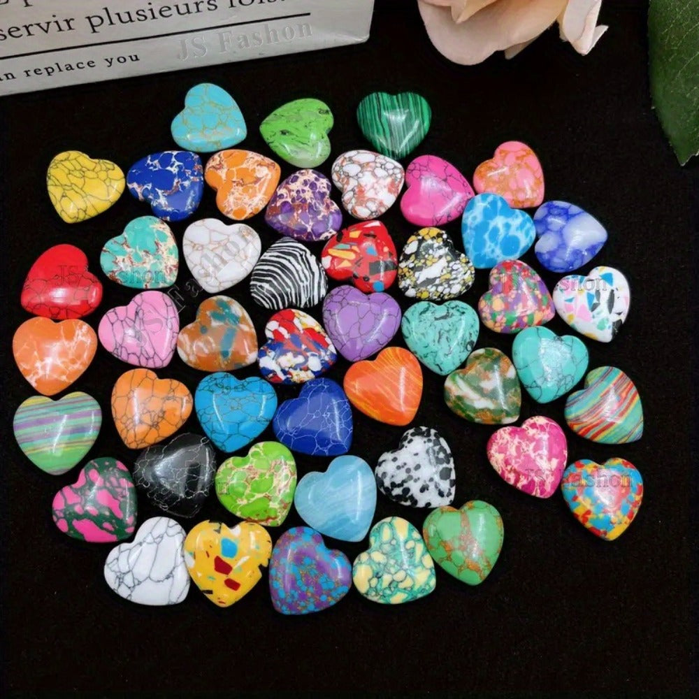 Heart Shaped Stones 50 100pcs Colorful Rainbow Natural Stone Hearts for DIY Jewelry Making Yoga Meditation Worry Stones Christmas Valentine Gift Craft Supplies
