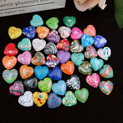 Heart Shaped Stones 50 100pcs Colorful Rainbow Natural Stone Hearts for DIY Jewelry Making Yoga Meditation Worry Stones Christmas Valentine Gift Craft Supplies