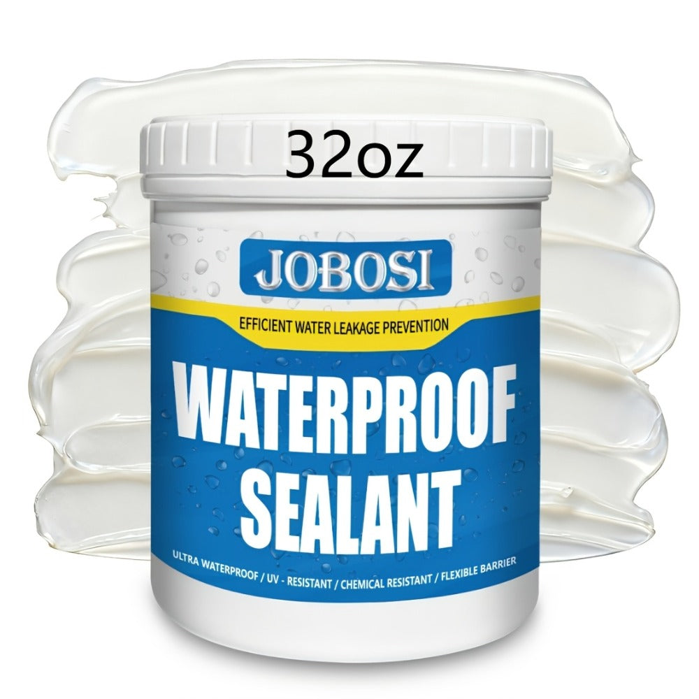 Waterproof Sealant Liquid Glue 32oz 1KG Leak Repair Agent – Indoor Outdoor Waterproof Coating for Roof Basement Wall Pipe Crack Sealing, Transparent & Black, Strong Adhesive Waterproof Repair Glue