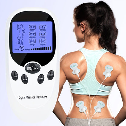 TENS EMS Dual Channel Muscle Stimulator Massager – 8 Electrodes for Back, Shoulder & Knee Pain Relief, Muscle Recovery, Portable Electric Pulse Therapy Device