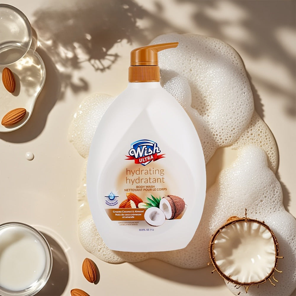 Moisturizing Body Wash 2-Pack 33.8 fl oz Each — Deep Cleansing Shower Gel for Women & Men, Long-Lasting Scent, Hydrating Formula, All Skin Types, Cucumber, Milky, Mango & Peach Fragrances
