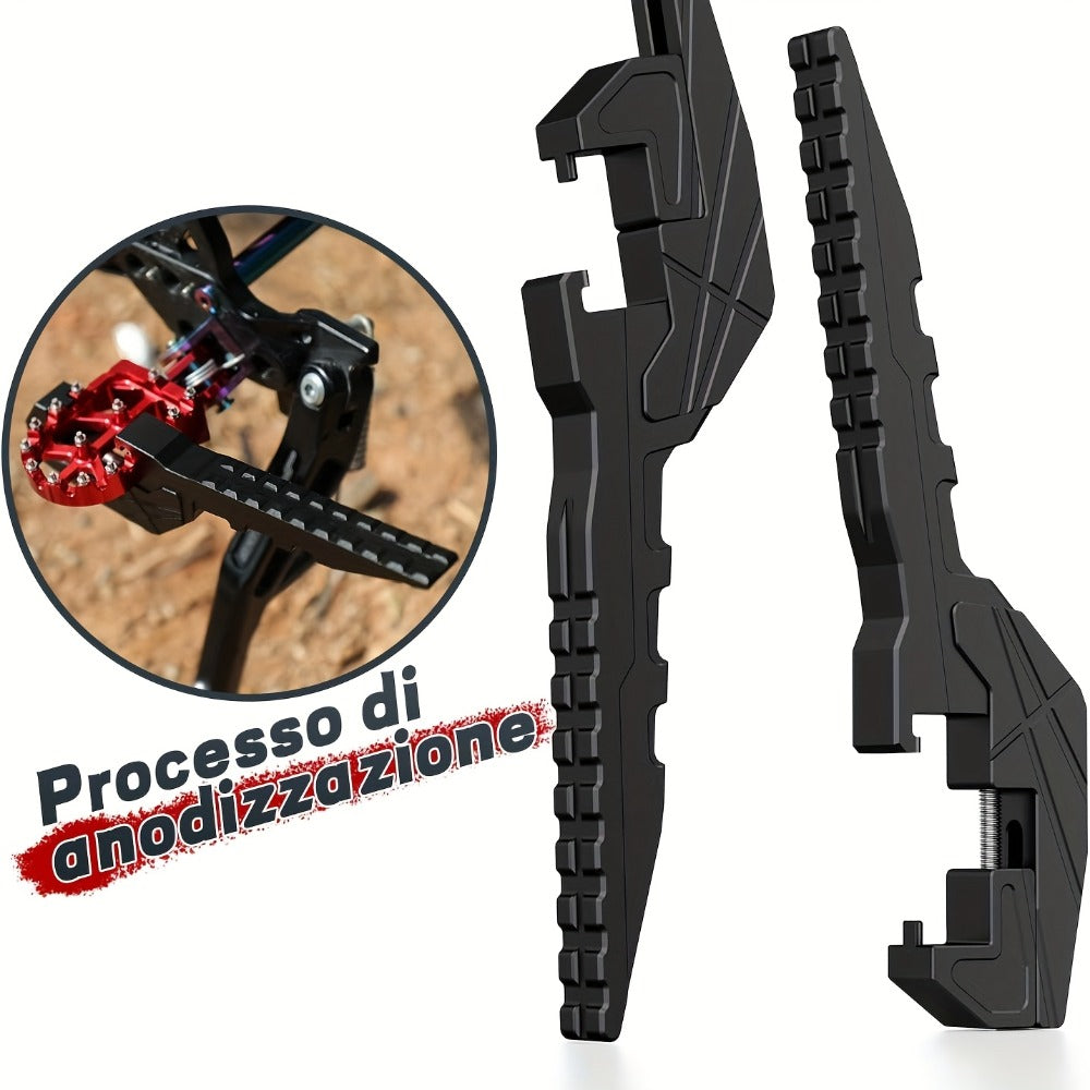 Motorcycle Foot Peg Extensions Adjustable 38-55mm – Universal Metal Footrest Passenger Pegs for Dirt Bike & Off-Road Vehicles, Black, Easy Bolt-On Fit