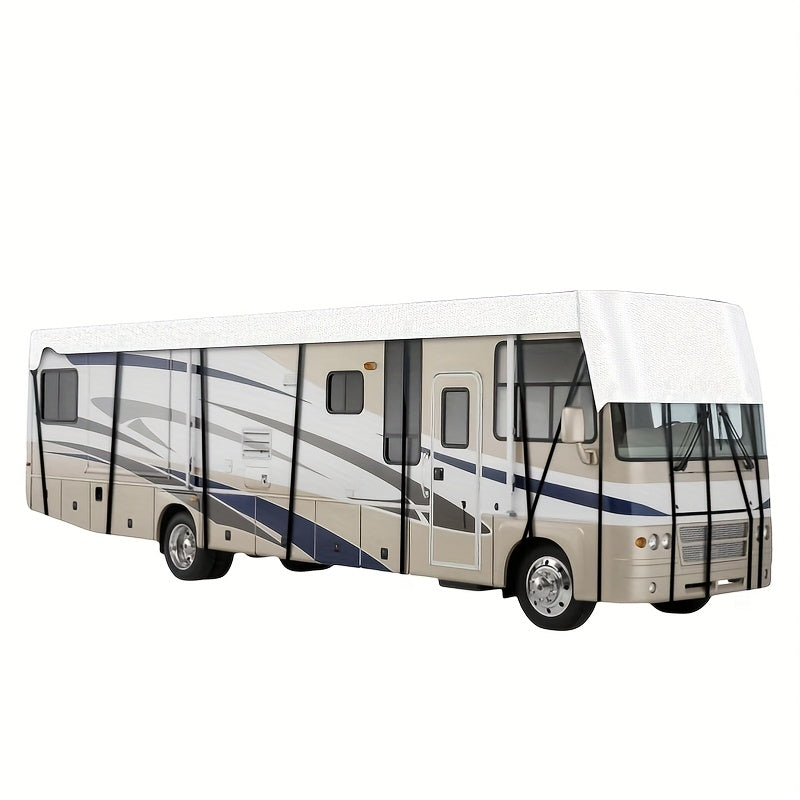 Cover for Rvs That Can Be Towed, Designed The Roofs of Motorhomes And Caravans, Resistant to Pollen, Water, And Sunlight, Featuring Adjustable Straps And Hooks, And Includes a Storage Bag (Available in Black And Silver)