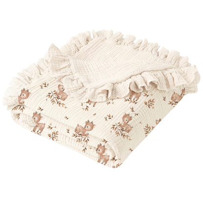 Muslin Baby Blanket - Flounce Cotton Receiving Cover