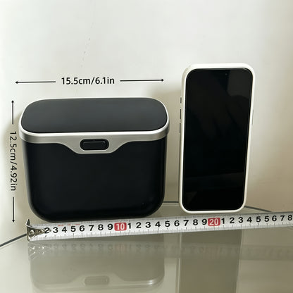 This Trash Can Made of Ultra-Fiber Leather And ABS Material Is Designed for Vehicles, Maintaining Its Shape And Fitting 99% of Car Models. It Handles Both Dry And Wet Waste Without Harming The Installation, Features Automatic Sorting
