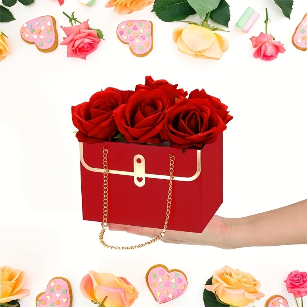 Paper Flower Bouquet Gift Bags with Metal Chain Handle Bulk – 12/24/36/48 Pcs Tote Bags for Wedding Party Birthday Florist Graduation Holiday Colorful Gift Wrapping