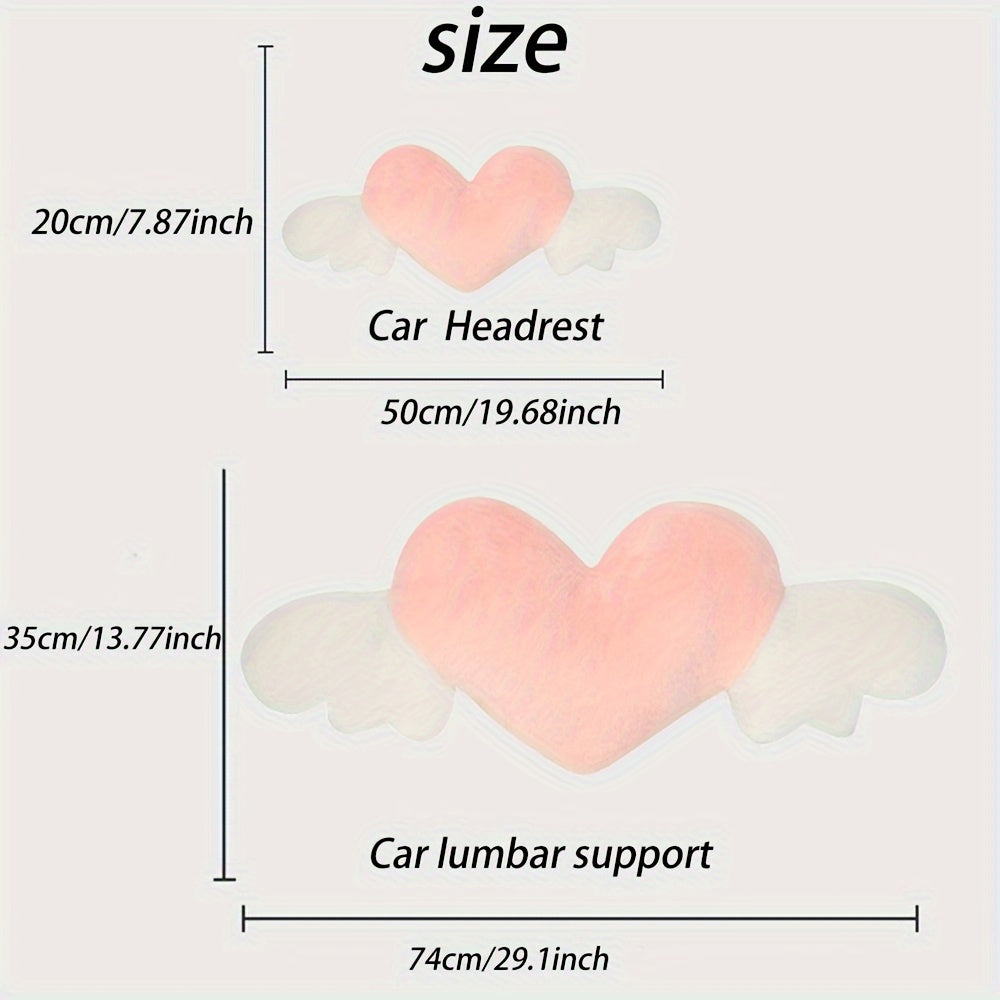 1pc Cute Cartoon Car Headrest, Neck Pillow, Cartoon Love Back Lumbar Pillow Seat Back Cushion Car Interior Decoration, Creative Cute Plush Pillow Car Seat Interior Decoration Gift for Mother, Grandma, Wife Christmas Anniversary
