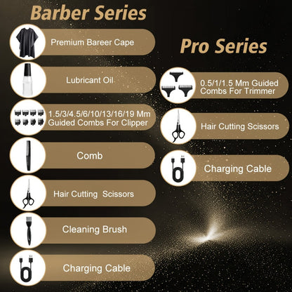 Professional Hair Clippers for Men Cordless Zero Gap T-Blade Metal Barber Clipper with LED Display & Guide Combs - Rechargeable Fade Trimmer for Edges Line-Up Beard Grooming Gift