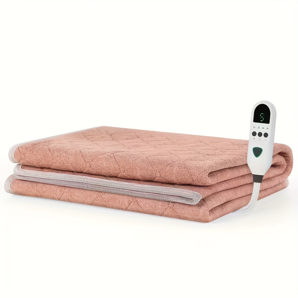 Electric Mattress Pad Heated Bed Warmer 63"x31" - 9 Heat Settings, 4 Auto Shutoff Modes, Rapid Warming, LED Controller, ETL Certified, Machine Washable, Low EMF, Winter Comfort Gift, Brown & Grey