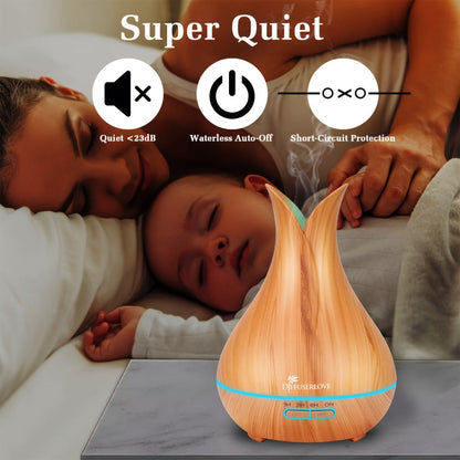 Large Capacity Aroma Diffuser 13.53oz – Includes 8 Essential Oils, Multi-Color LED Lights & 3 Timer Settings, Ultra-Quiet Essential Oil Diffuser for Home, Bedroom, Office & Living Room