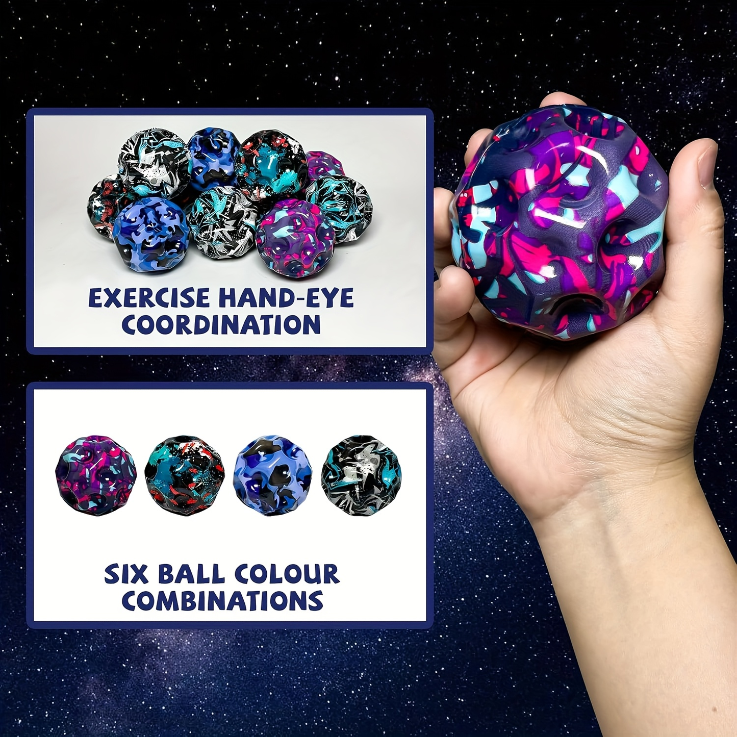 High Bounce Balls 12-Pack – Super Bouncy Faux Leather Mixed Color Bouncy Balls, Extreme High Bouncing Ball Set for Kids, Improves Hand-Eye Coordination, Easy to Grip, Fun Outdoor & Indoor Play Toy