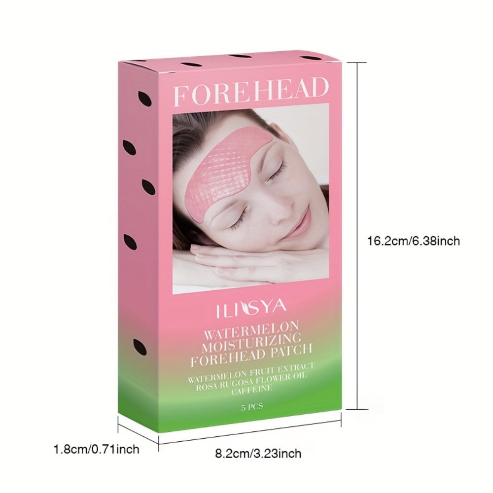 Watermelon Forehead Patches 15pcs Caffeine Collagen Niacinamide Ultra Hydrating Moisturizing Brightening De-Puffing Daily Facial Skin Care for Women All Skin Types