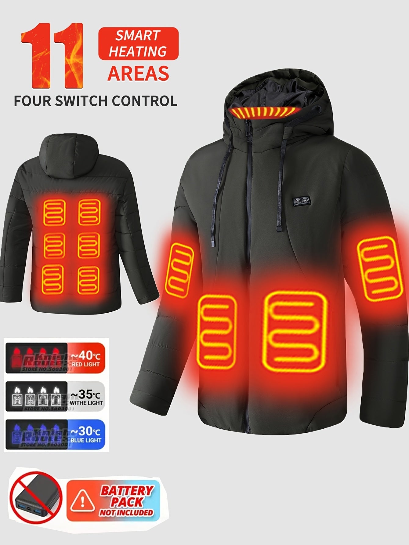 Men's Heated Button-Front Jacket