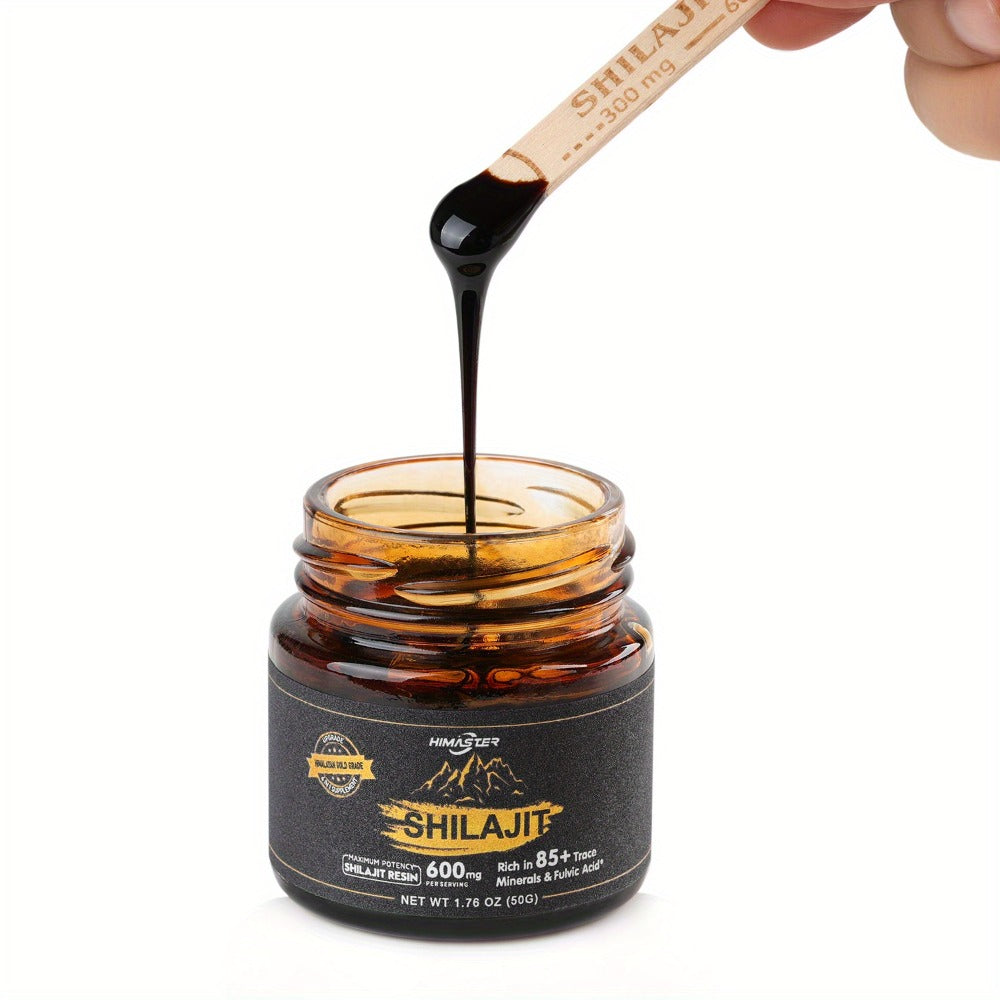 Himalayan Shilajit Resin Gold Grade — 85+ Trace Minerals & High Fulvic Acid | Pure Authentic Ayurvedic Energy Stamina & Cognitive Support Supplement | Natural Unprocessed Resin with Measuring Spoon