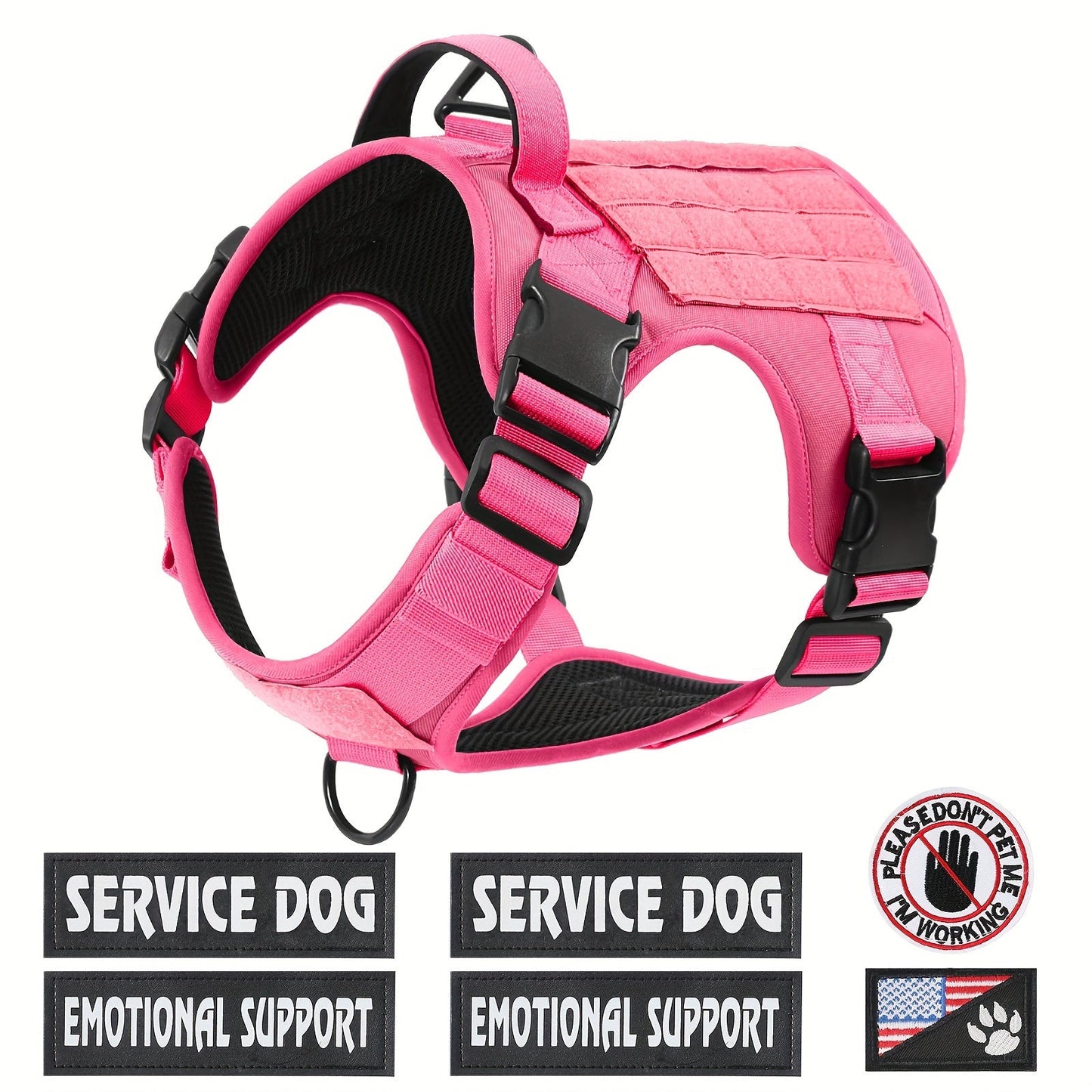 Dog Tactical Harness No-Pull Chest Vest with Handle – Adjustable Military Style Pet Harness for Small Medium Large Dogs