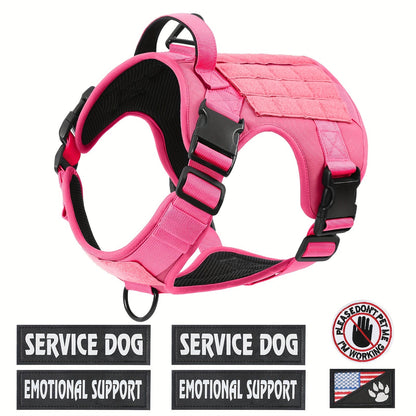Dog Tactical Harness No-Pull Chest Vest with Handle – Adjustable Military Style Pet Harness for Small Medium Large Dogs