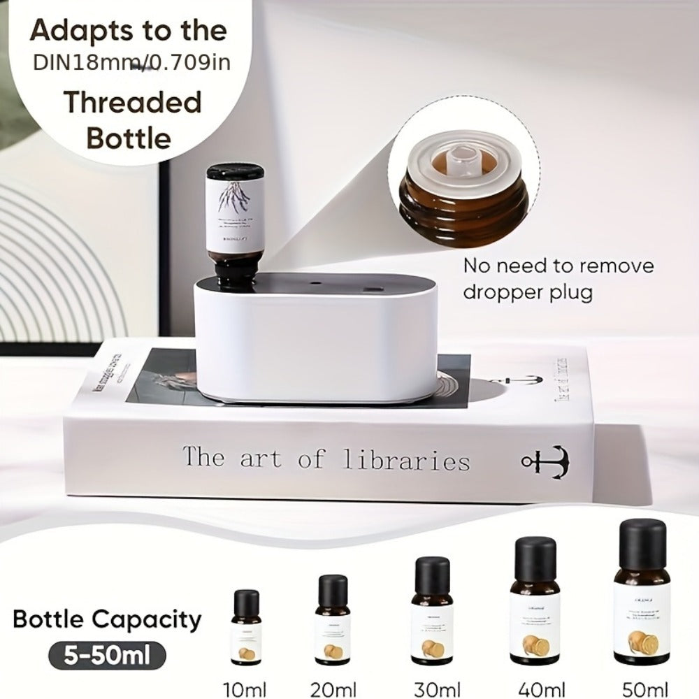 Essential Oil Diffuser Waterless Aroma Diffuser – USB Mini Humidifier, 3 Misting Modes, Color LED Lights, Auto Circulation for Home, Office & Car