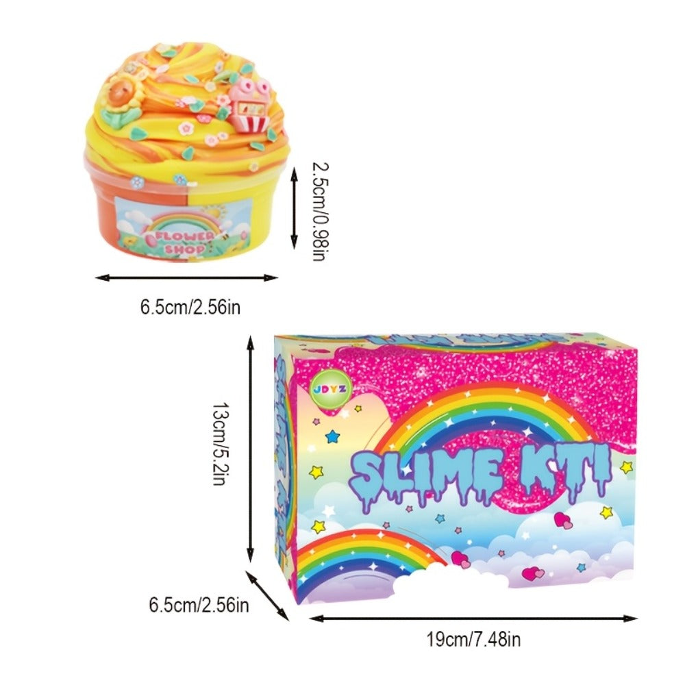 Slime Kit for Girls Boys 12 Cups – Fruit Color Fluffy Slime Making Set with Bull Glue & Mixed Mud, DIY Soft Slime Party Favor Kit, Creative Sensory Toy Gift for Kids Ages 6+