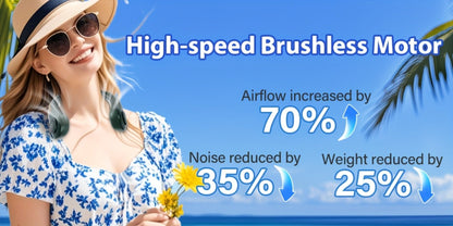 Bladeless Neck Fan USB Rechargeable | 5-Speed Quiet Portable Personal Cooling Fan for Office, Travel & Outdoor Use – Hands-Free Wearable Design, Long Battery Life, Multiple Colors