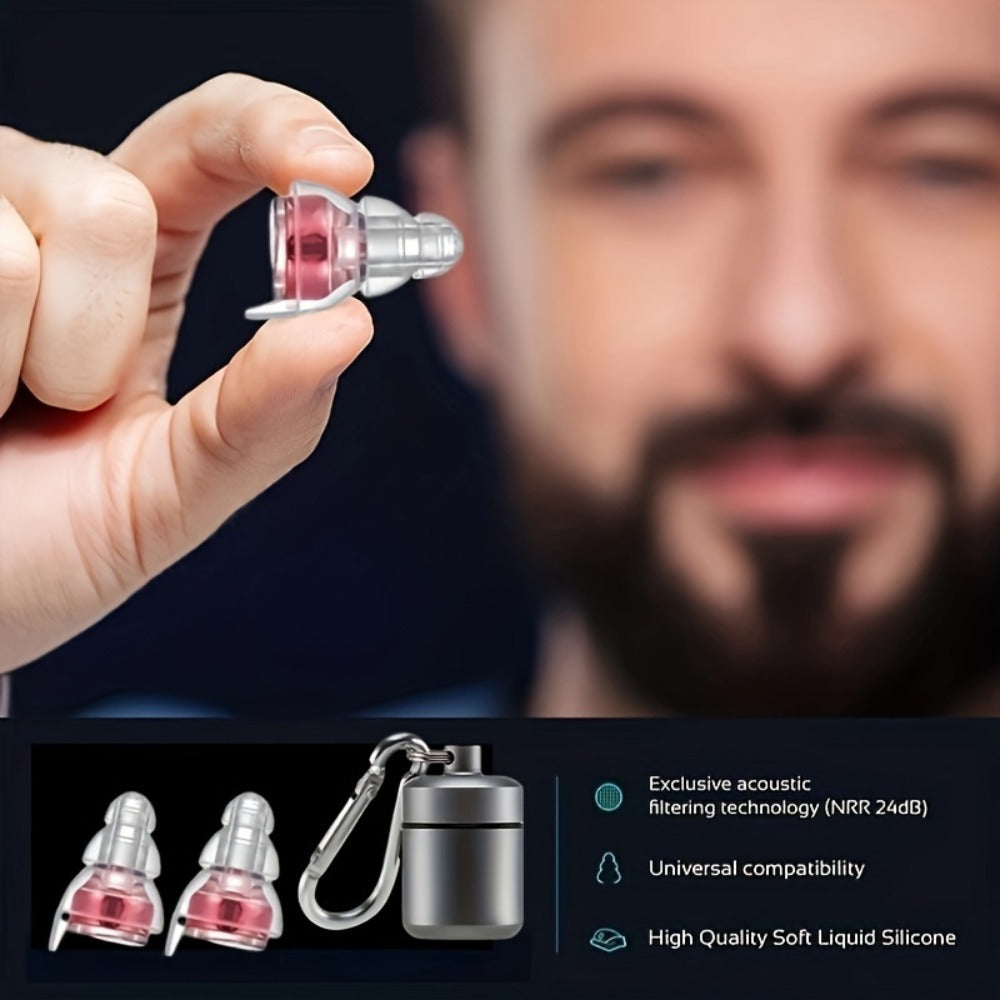 High Fidelity Earplugs for Concerts Musicians 24dB Noise Reduction – Advanced Filter Technology Ear Protection for Music Festivals, DJs, Nightclub, Drummers, Professional Work and Industrial Use