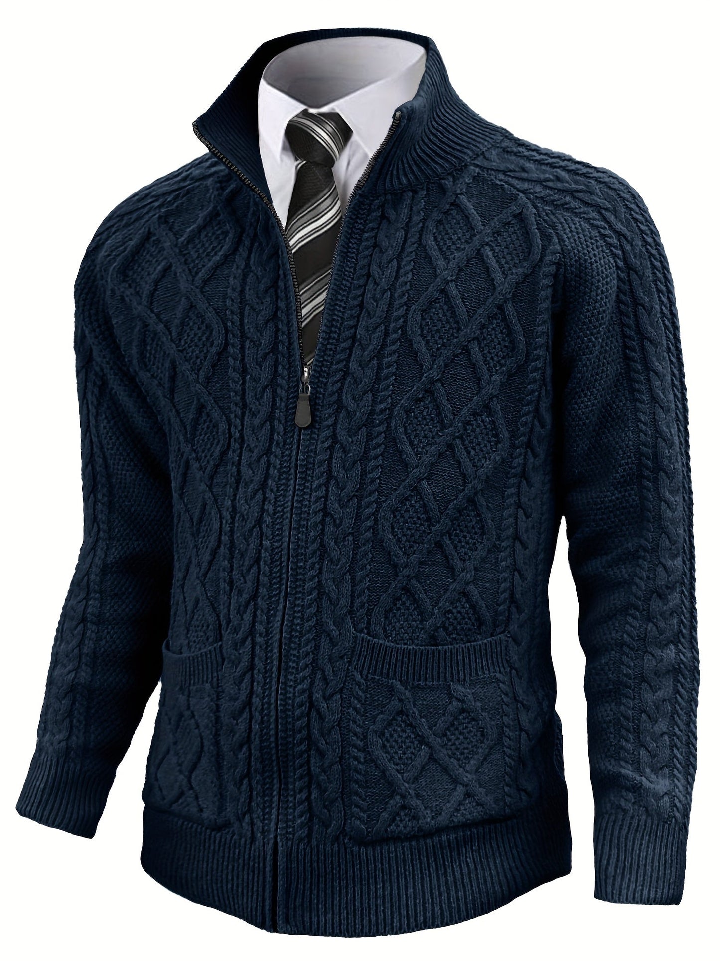 Men's Versatile Zip-Up Cardigan