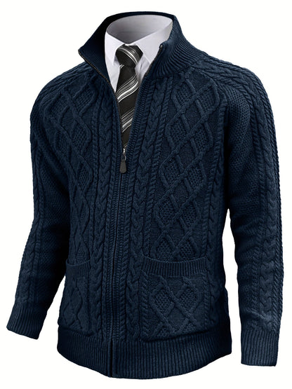 Men's Versatile Zip-Up Cardigan