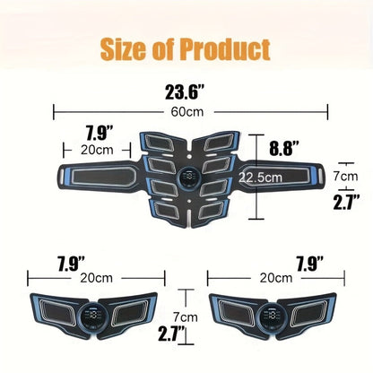 EMS Muscle Stimulator Belt – TENS Body Massager for Muscle Toning, Pain Relief & Full Body Relaxation | Adjustable Modes, USB Charging, Fitness Shaper for Home Gym Use