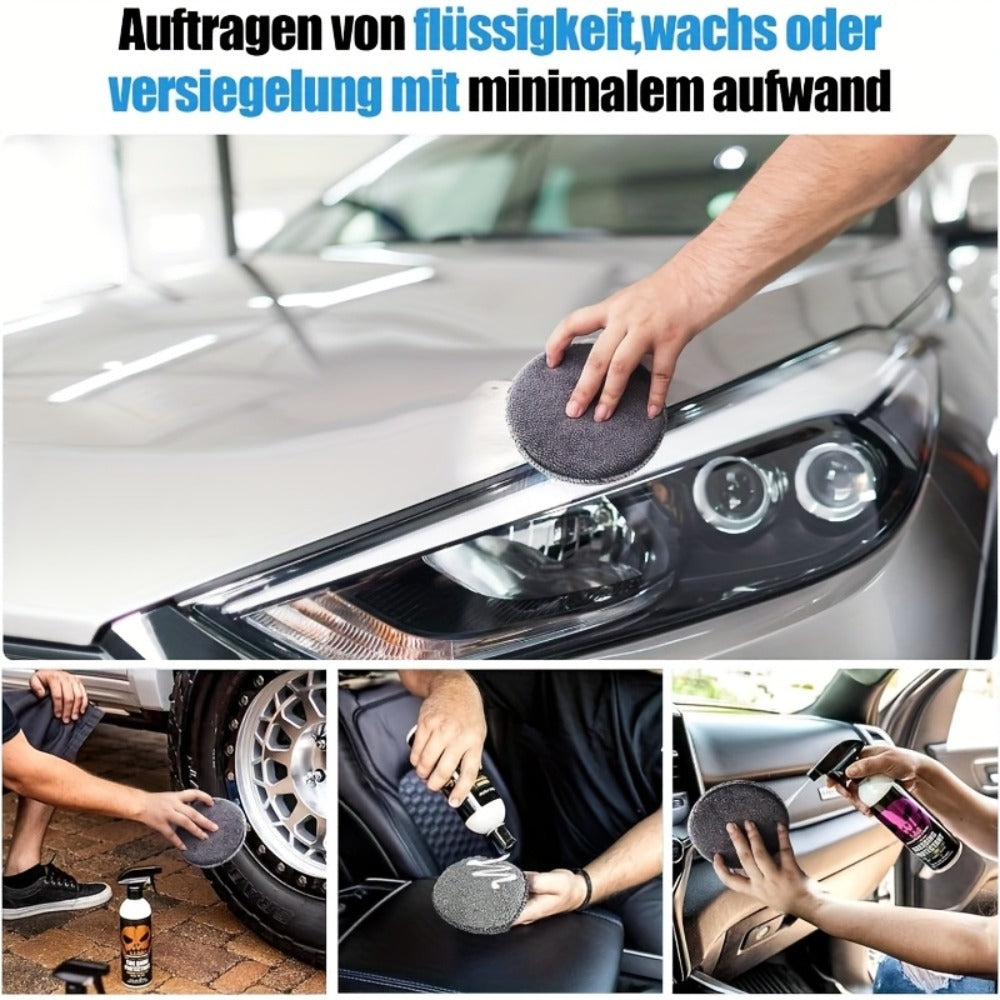 11-Piece Car Cleaning Kit – Tire Brush, Microfiber Wash Gloves, Thick Absorbent Pads & Detail Sponges for Interior & Exterior Car Detailing, Complete Auto Wash Set, Gray