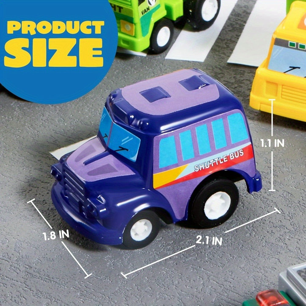 25PCS Pull Back Cars & Trucks Toy Vehicle Set for Kids – Fire Truck, Police Car, School Bus & More, Party Favors, Easter Basket Stuffers, Birthday Christmas Gift for Boys & Girls