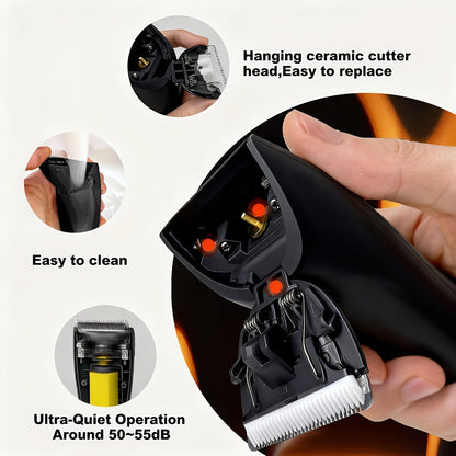 Groin Trimmer Men IPX7 Waterproof Ceramic Blade Electric Body Shaver – LCD Battery Display & Replaceable Head, Wet Dry Safe Ball Trimmer Grooming Kit for Sensitive Areas Pubic Hair Manscaping