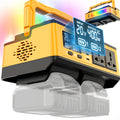 Ecarke 350W Power Inverter (Compatible with Dewalt 20V Batteries, Battery Not Included) - Ecarke Portable, 2AC+2USB-A+2USB-C Ports, 500LM LED (SOS) And RGB Light, DC 20V to AC 110V