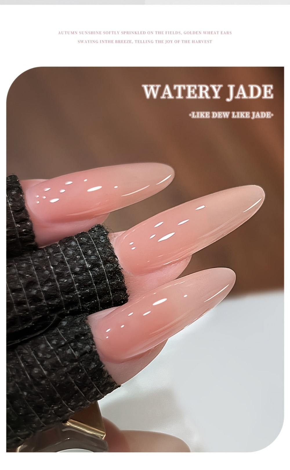 Jelly Gel Nail Polish Set 6 Colors Glass Nail Look Translucent Buildable Coverage 0.51oz Each - Semi-Permanent Soak-Off UV LED High-Gloss Salon Finish Nail Art Kit for Women Shades M14 M16 M17 M18 M19 M20