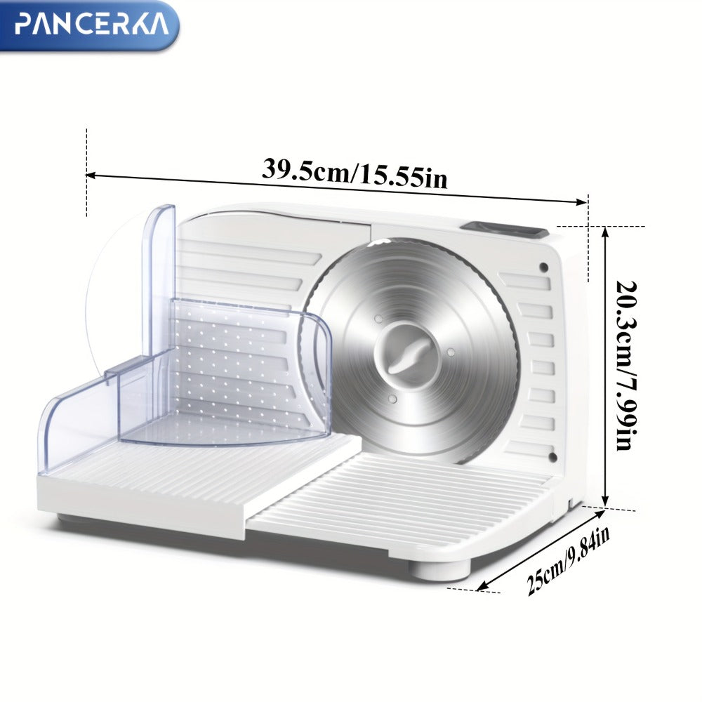 Electric Meat Slicer 0-15mm Adjustable Thickness – Home & Commercial Deli Food Cutter for Meat, Vegetables, Fruits, Bread & Lamb, Stainless Steel Blade, Easy to Clean Kitchen Slicing Machine