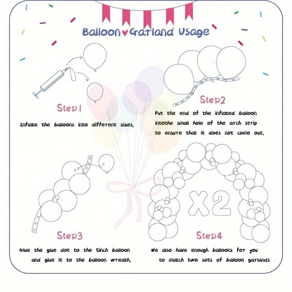 Balloon Arch Kit 422 Pcs Rainbow Matte Latex Balloons in 4 Sizes 5" 10" 12" 18" – DIY Balloon Garland for Birthday Baby Shower Wedding Bridal Shower Graduation & Holiday Party Decorations