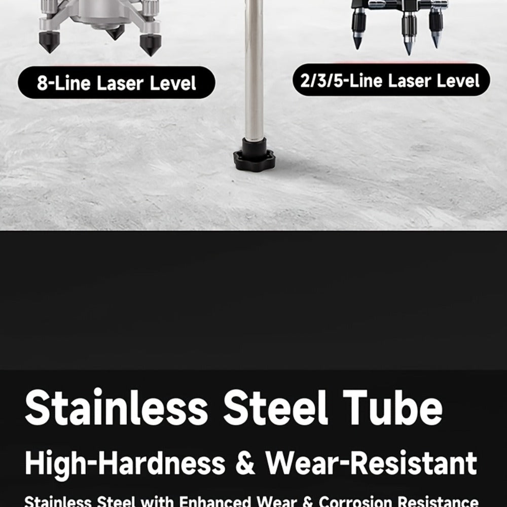 Telescoping Laser Level Pole 15.4ft / 4.7m – Adjustable Extension Rod with 1/4"-20 & 5/8"-11 Thread Mount for Rotary and Line Lasers, Professional Surveying & Construction Staff