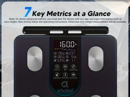 Smart Body Fat Scale with Handle, 8-Electrode Full Body Composition Analyzer, BMI Muscle Mass Monitor, Digital Weight Scale with APP Sync & LED Display for Home Gym Fitness Tracking