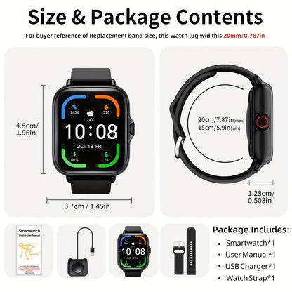 Smart Watch with Calling 1.83 Inch Touch Screen 100 Fitness Functions
