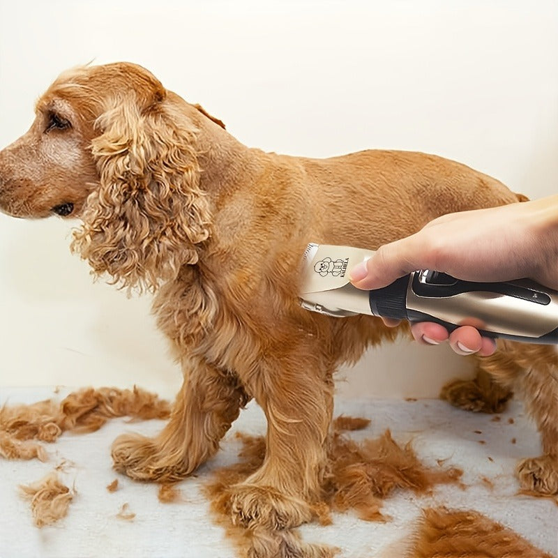 Pet Grooming Clippers Rechargeable with LED Display - Cordless Electric Dog Cat Hair Clipper, Detachable Blades 4 Guide Combs Low Noise, Professional Wireless Pet Trimmer with Accessories, Red