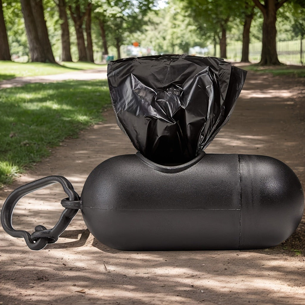 Dog Waste Bag Dispenser with D-Ring - 900 Bags Included, 60 Rolls, Leash & Key Attachment, Portable Poop Bag Holder for Walking