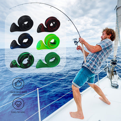 Fishing Rod Sleeve Socks 6/12pcs – PET Anti-Abrasion Rod Protectors for Fly, Spinning & Casting Rods