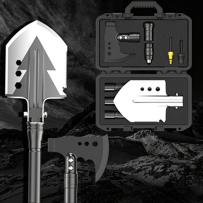 Hand-Forged Camping Axe & Shovel Set Portable Outdoor Tool Kit for Chopping Firewood Hiking Backpacking Gardening Backyard Survival Activities