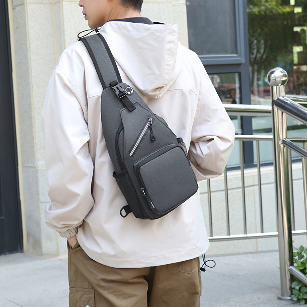 Crossbody Bag for Women & Men, Large Capacity Single Shoulder Bag with Zipper, Lightweight Multi-Pocket Design, Casual Sling Bag for Travel, Hiking, Work & Daily Use – Multiple Colors Available