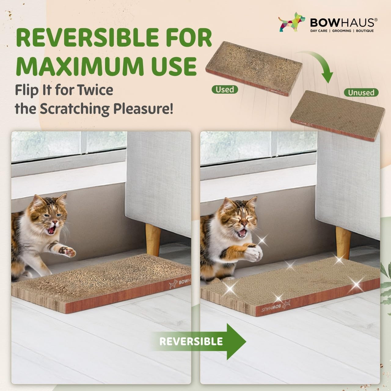 Cat Scratcher Lounger Reversible - Large Cardboard Cat Scratching Pad & Board for Indoor Cats, 5-Layer Durable Construction, Double-Sided Scratch Surface, Furniture Protector, Basic 8pcs & Curved 1pc
