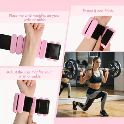 Silicone Wrist & Ankle Weights Bracelet 1LB Pair for Women Men – Adjustable Weighted Cuffs for Yoga, Running, Dance & Strength Training Workouts