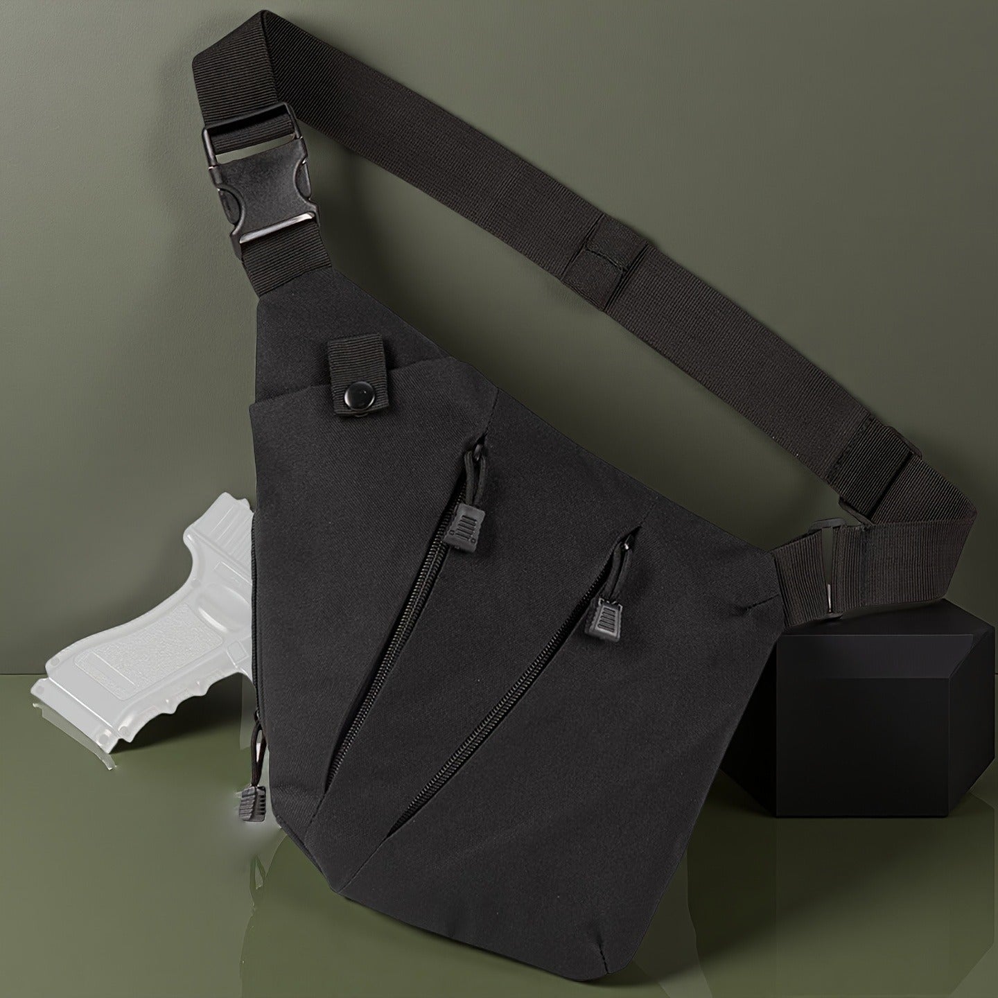 Anti-Theft Sling Bag Men Crossbody Chest Pack Oxford – Lightweight Shoulder Bag with Adjustable Strap, Multiple Compartments & Zipper, Left & Right Hand, Minimalist Travel Bag for Commuting, Hiking & Daily Use