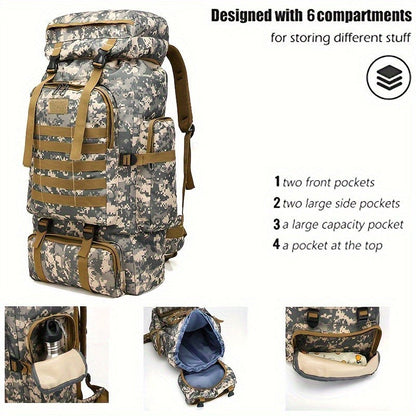 Tactical Backpack for Men & Women – Lightweight Packable Hiking Backpack 21L, Multi-Compartment Camping Rucksack with Adjustable Straps, Waterproof Outdoor Daypack for Camping, Trekking & Travel