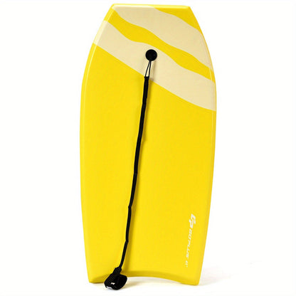 EPS Core Bodyboard 41" with Leash – XPE Deck HDPE Slick Bottom Crescent Tail, Lightweight High-Speed Body Board for Surfing Ages 14+ Up to 189lbs