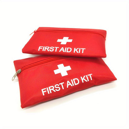 First Aid Bag 16-Pack – Empty Water-Resistant Nylon Pouch with Full-Open Zipper & Cross Symbol, Lightweight Portable Medical Bag for Home, Car, Office, Camping & Hiking (20x14cm / 7.9x5.5in)